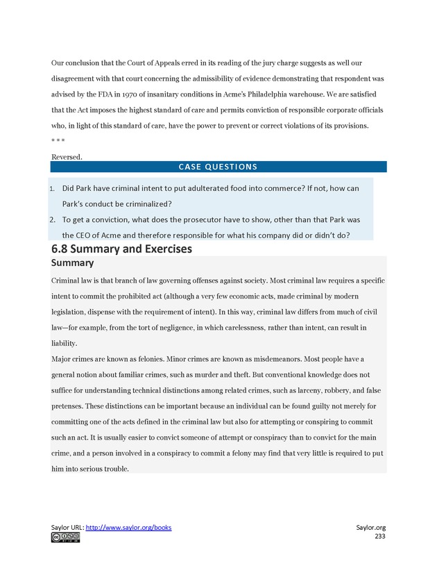 Business Law and the Legal Environment - Page 233